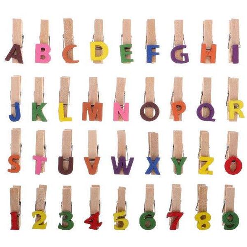 35 Pcs Wooden Clips Natural Color Desktop Wall Photo Memo