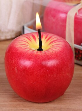 Christmas Red  Apple Shape Fruit Christmas Eve wax candle