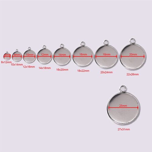 6/8/10/12/14/16/18/20/25/30mm Round Stainless Steel Pendant