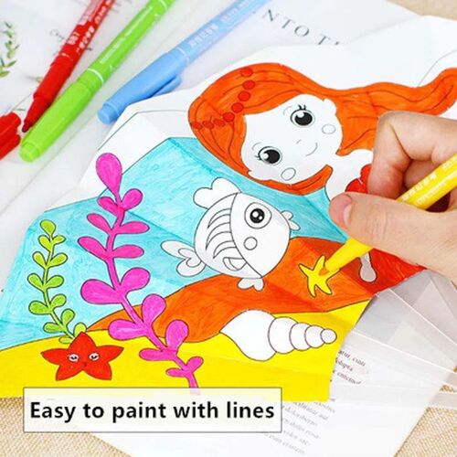 Painting Summer Fan DIY Toys For Children Cartoon Animal Col