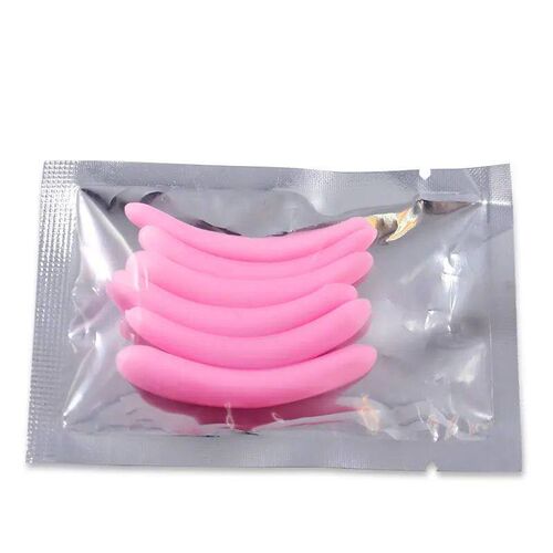 3pairs Pink Eyelash Perm Silicone Pad Recycling Lashes Rods