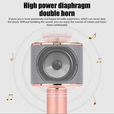 WS858 Karaoke Microphone for Kids Singing 5 in 1 Wireless Bl