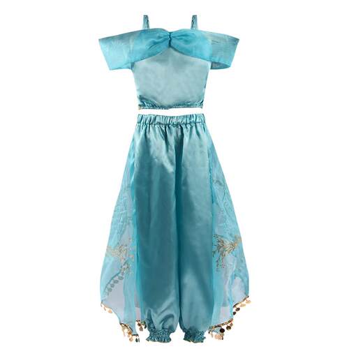 Girls Jasmine Dress Arabian Princess Costume Kids Birthday P