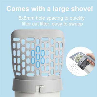 Cat Litter Scoop with Refill Bag For Pet Filter Clean Toilet