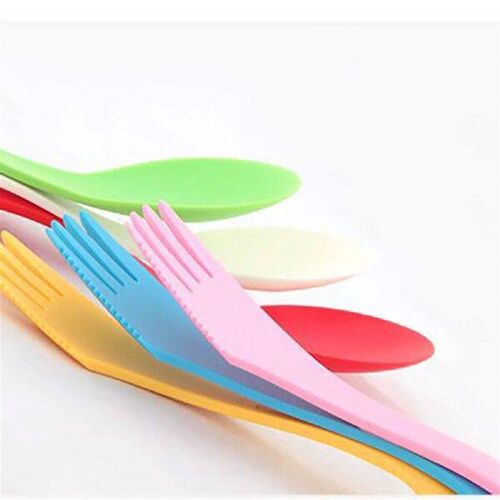 6pcs Set Soft Tip Silicone Feeding Training Spoon Set For