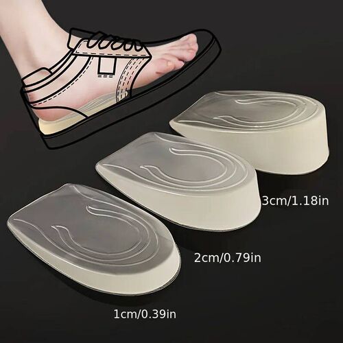 Silicone Gel Height Increase Insole Heel Lifting Inserts Sho