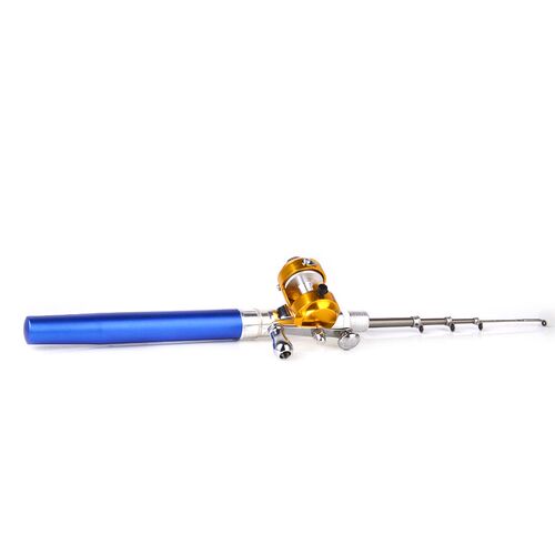 Portable Mini Pocket Fishing Rods Pen Shaped Rod Aluminum Al
