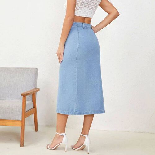 Women High Waist Gothic Skirts Jeans Girls Setwear Wrap