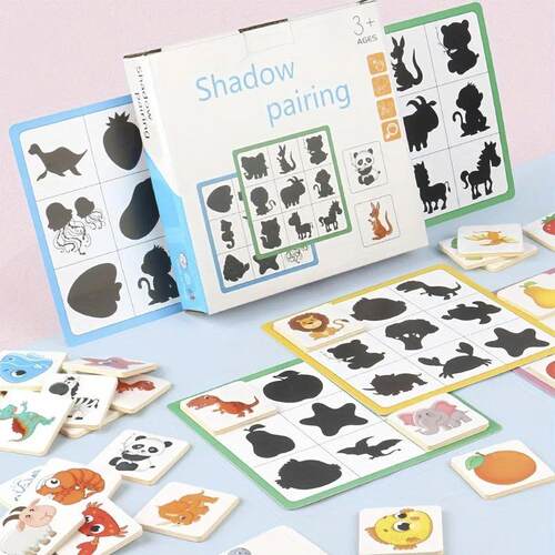 Wooden Montessor Fnd Shape Toys nmal Frut Shadow Parng Shape