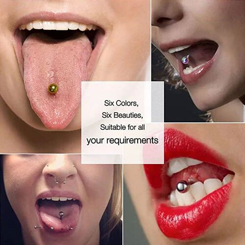 PCS Titanium Tongue Rings Colorful Tongue Barbell Tongue