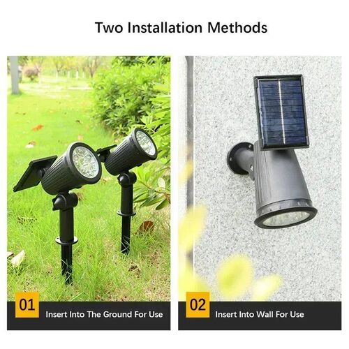 9LED Solar Spotlights Outdoor IP65 Waterproof Brightness Adj