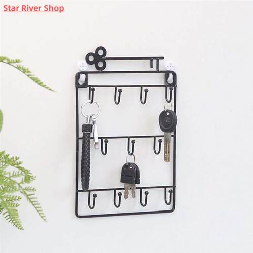 Modern Style Iron Wall Mounted 11 Hangers Hooks Key Holder C