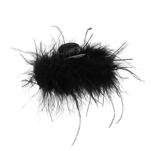 Sweet and Spicy Ostrich Feather Hairpin Womens Autumn and W