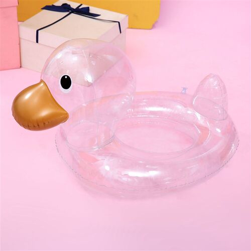 Cute Transparent Duck Baby Swimming Ring Inflatable Baby Bat