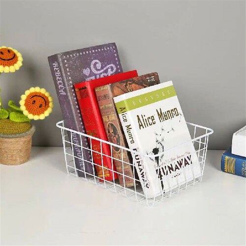 Metal Wire Storage Basket with Handle Wrought Iron Art