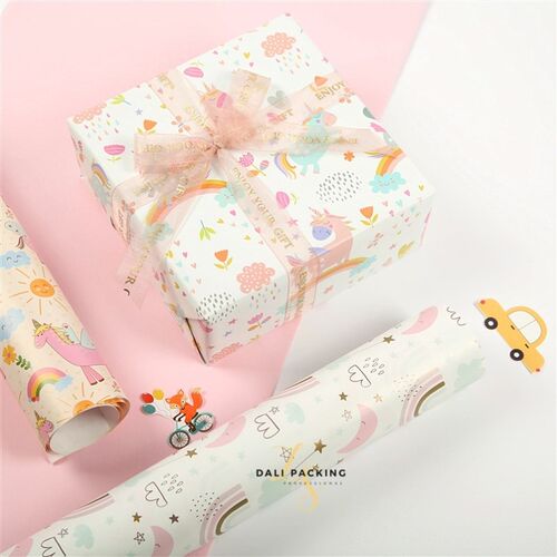 包装纸独角兽 kids birthday gift wrapping paper礼物包装纸男童