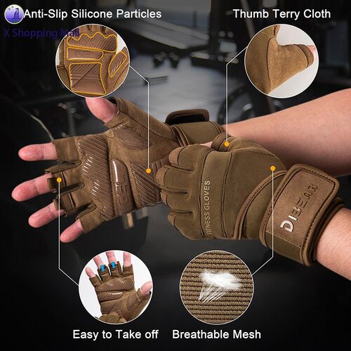 Wrist Support Fitness Gloves Anti-Slip Half-Finger Gloves