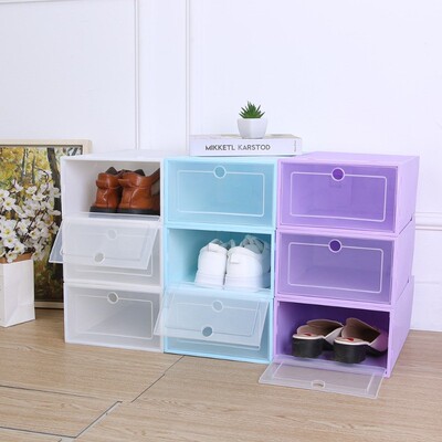 6个6pcs Transparent plastic shoe box dustproof Shoes cabinet