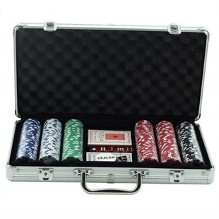 texas hold em poker set aluminum case 500 dice chips赌注牌