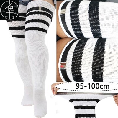 Cotton Thigh High Over The Knee High Socks for Women Striped
