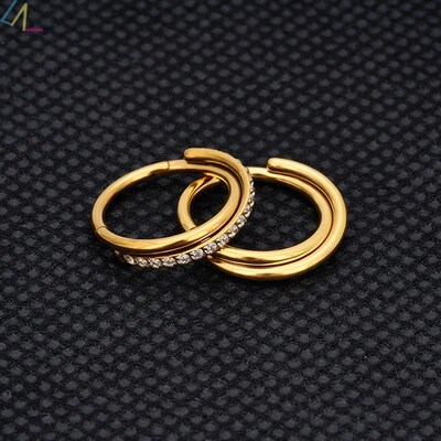 2024 CZ Row Conch Nose Rings Hoops Earrings Piercing Jewelry