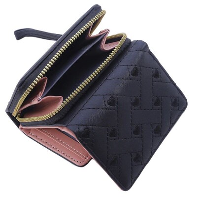 Womens Wallet Tri Fold Card Bag PU Multi Objects Pocket Sho