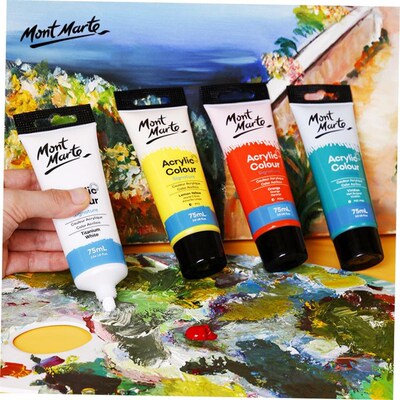 montamrte颜料 acrylic colour paint 24色丙烯颜料盒装