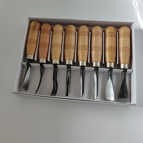 8Pcs/set  Dry hand Wood Carving Tools Chip Detail Chisel set
