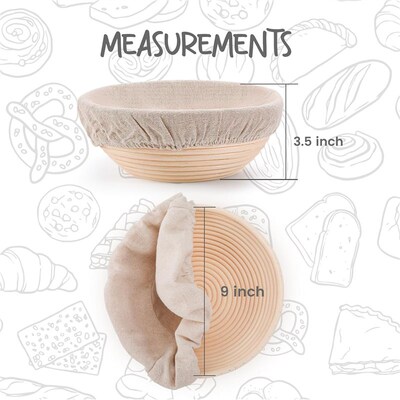 Round Bread Dough Proofing Rising Rattan Baskets Sourdough