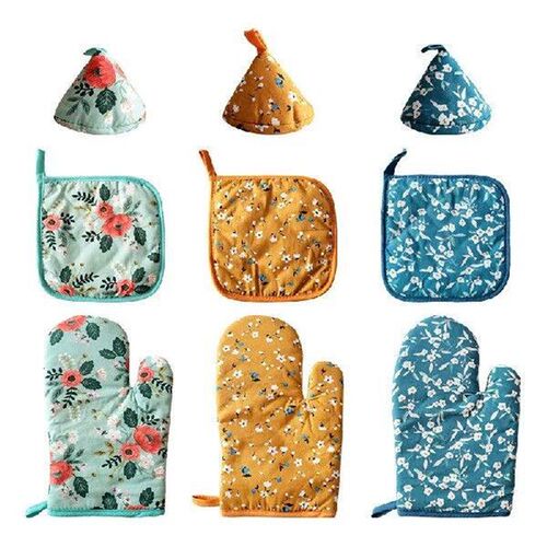 Anti-scalding Oven Gloves Mitts Kitchen Silicone Tray Dish