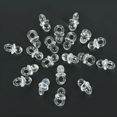 50pcs Mini Acrylic Blue Pink Pacifier Nipple Gender Reveal