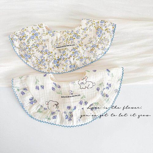 Baby saliva towel cotton gauze newborn bib four-layer anti-s