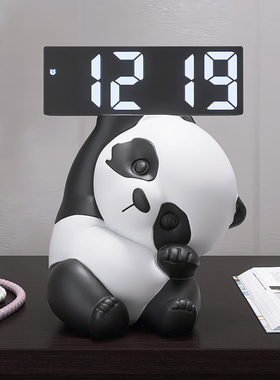 可爱卡通时钟摆件客厅玄关卧室床头钟表台式摆放式桌面智能电子钟