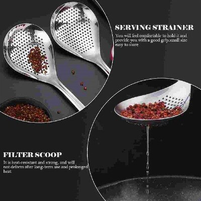 Pepper Colander Slotted Straining Hot Pot Skimmer Work on