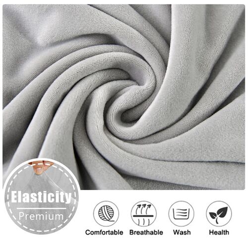 Super Soft Velvet Sofa Seat Cushion ver Plain Color Sretch T