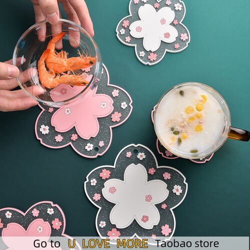Cherry Blossom Coaster Insulation Mat Non-Slip Mat Household