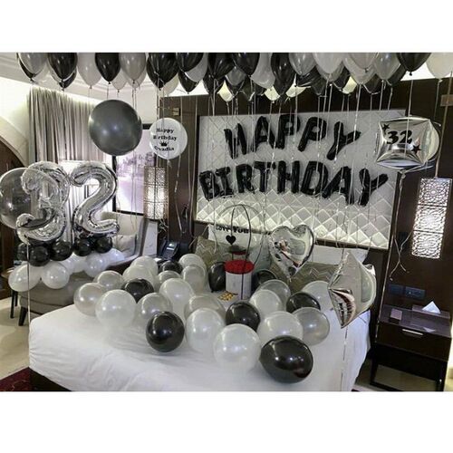 Silver Black Style Foil Letter Number Balloons Baby Shower H