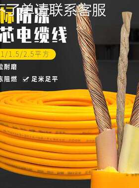 防冻电源线软线国标2.5 4 1.5平方二I芯电线电缆线户外防水护套线