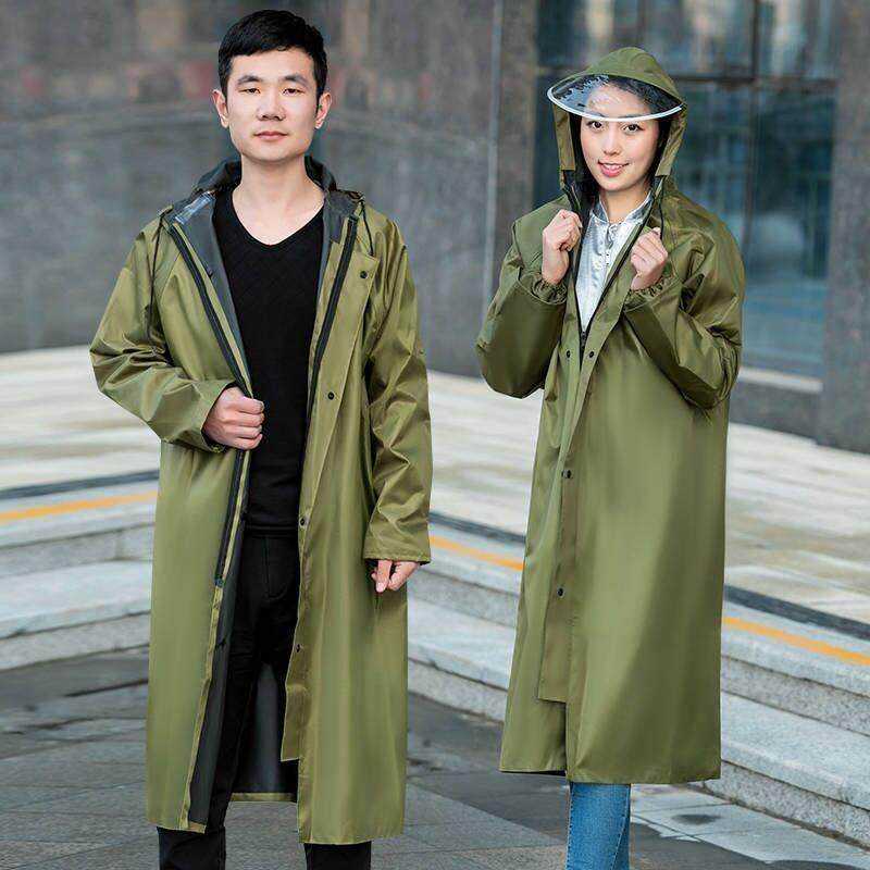 雨衣加厚长款徒步斜纹帆布劳保大帽檐雨披时尚防暴雨连体外套男女