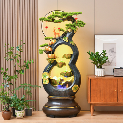 客厅落地大型循环水装饰假山流水水景摆件办公室开业乔迁新居礼品
