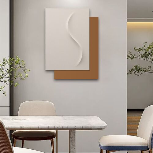 餐厅装饰画现代极简玄关立体画客厅沙发背景墙奶油风高档壁挂画