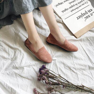 Velvet Flats Women 2025 FW Fashion Retro Comfort Korean Styl