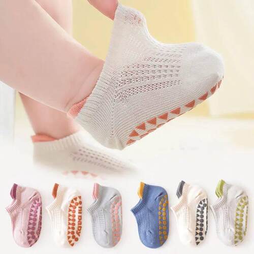 3Pairs 0-5Y Childrens Floor Socks Summer New Combed Cotton