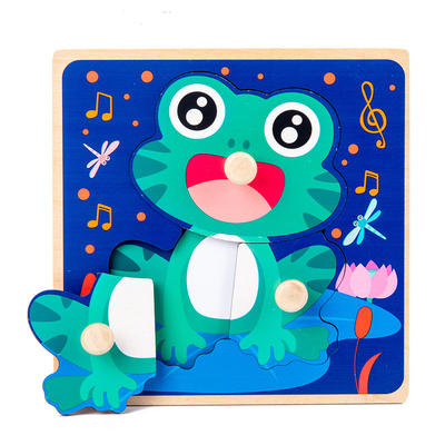 Baby Wooden Toys Hand Grasping Board Cartoon Animal Montesso