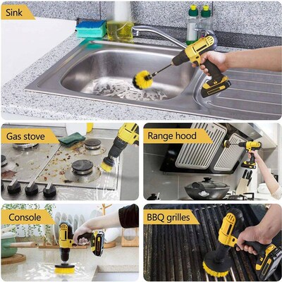 Drill Brush Attachment Set Power Scrubber Wash Cleaning Brus
