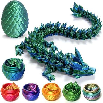 3D Printed Animals Toy Multi-joint Movable Dinosaur Snake Fi