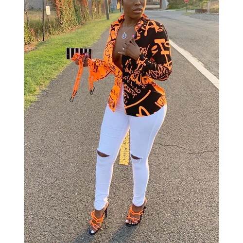 2024 Spring New Womens White High Waist Ripped Jeans Fashio