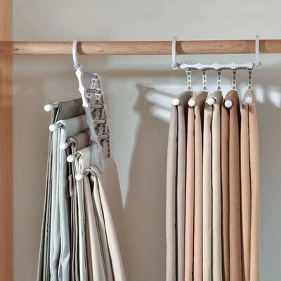 Folding Layer Pants Rack Closet Organizer Jeans Scarf hanger