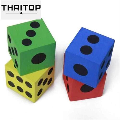 szs new 12pcs foam playing dice - random colors