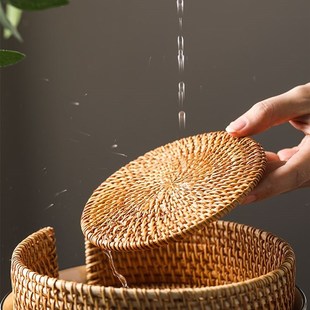 编织餐垫碗盘垫Woven round placemat insulated plate bowl mat